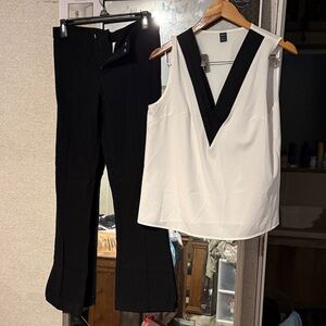 Black and White Women's shirt and pants set